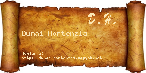 Dunai Hortenzia névjegykártya